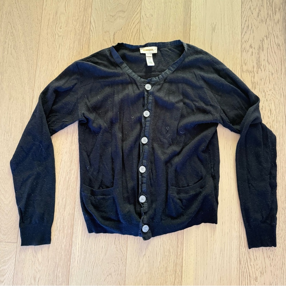 Vintage Y2K Diesel Black Cardigan Sweater
